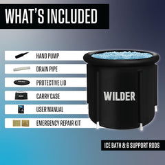 Wilder XL Ice Bath Cold Plunge – 86 Gallon Portable Ice Bath Tub for Recovery and Cold Water Therapy – Triple Insulated