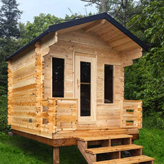 CT Georgian Cabin Sauna Deluxe Package w/Porch by Leisurecraft