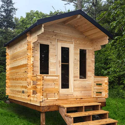 CT Georgian Cabin Sauna Deluxe Package w/Porch by Leisurecraft