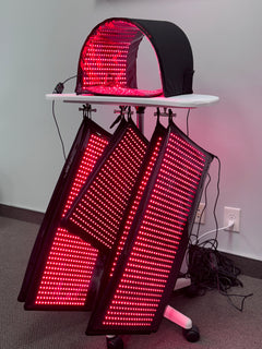 Full Body Red Light Therapy System 12,690 LED's in System. Includes 4 Pads 11" X 27", 2 Pads 11' X 16", 1 Face Dome, 1 Chin Pad - Best Cold Plunge Tubs - Red Light Pro Devices