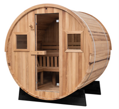 Extra-Wide Barrel Outdoor Sauna – 6 Person Spacious Outdoor Sauna - Best Cold Plunge Tubs - Patio Elegance