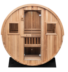 Extra-Wide Barrel Outdoor Sauna – 6 Person Spacious Outdoor Sauna - Best Cold Plunge Tubs - Patio Elegance