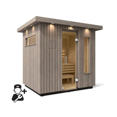 Kohler C2 Outdoor Weathered Gray Spruce Sauna Kit (SAK39184) - Best Cold Plunge Tubs - SAKSBY WHOLESALE