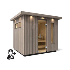 Kohler C2 Outdoor Weathered Gray Spruce Sauna Kit (SAK39184) - Best Cold Plunge Tubs - SAKSBY WHOLESALE