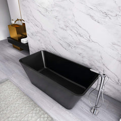 Nuvia 67-Inch Luxury Freestanding Solid Surface Soaking Bathtub (SAK51920) - Best Cold Plunge Tubs - SAKSBY WHOLESALE