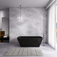 Nuvia 67-Inch Luxury Freestanding Solid Surface Soaking Bathtub (SAK51920) - Best Cold Plunge Tubs - SAKSBY WHOLESALE