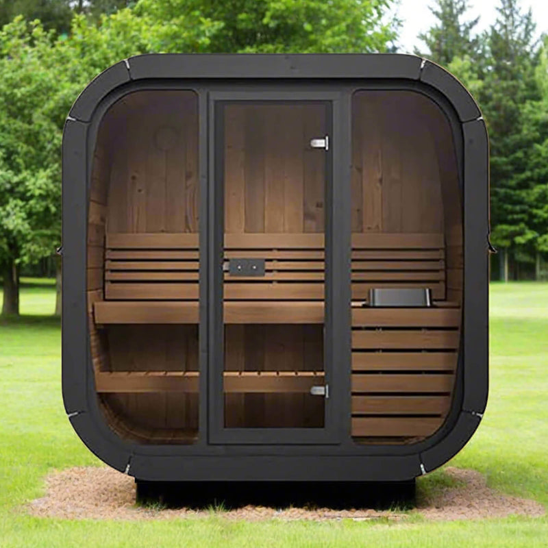 SaunaLife Model CL4G 3-Person Cube-Series Luxury Wooden Outdoor Home Sauna Kit [SL-MODELCL4G] (SAK92610) - Best Cold Plunge Tubs - SAKSBY WHOLESALE