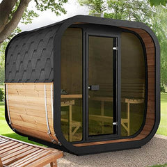 SaunaLife Model CL7G 6-Person Cube-Series Luxury Wooden Outdoor Home Sauna Kit [SL-MODELCL7G] (SAK95274) - Best Cold Plunge Tubs - SAKSBY WHOLESALE