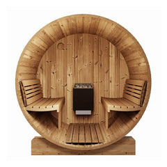 SaunaLife Model E6 Ergo Series 3-Person Thermo-Spruce Backyard Sauna Barrel [SL-MODELE6] (SAK38572) - Best Cold Plunge Tubs - SAKSBY WHOLESALE