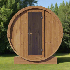 SaunaLife Model E6 Ergo Series 3-Person Thermo-Spruce Backyard Sauna Barrel [SL-MODELE6] (SAK38572) - Best Cold Plunge Tubs - SAKSBY WHOLESALE