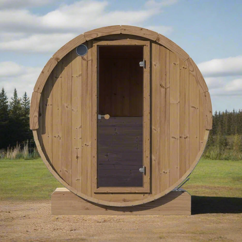 SaunaLife Model E8W Ergo Series 6-Person Outdoor Thermo-Spruce Sauna Barrel [SL-MODELE8W] (SAK92573) - Best Cold Plunge Tubs - SAKSBY WHOLESALE