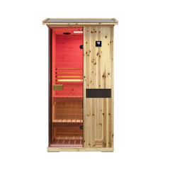 Thermora 1-Person Outdoor Weather-Resistant Traditional Wooden Steam Sauna Room (SAK71642) - Best Cold Plunge Tubs - SAKSBY WHOLESALE