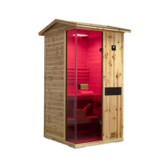 Thermora 1-Person Outdoor Weather-Resistant Traditional Wooden Steam Sauna Room (SAK71642) - Best Cold Plunge Tubs - SAKSBY WHOLESALE