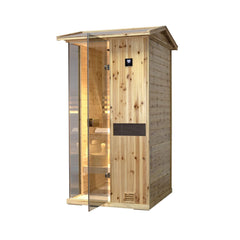 Thermora 1-Person Outdoor Weather-Resistant Traditional Wooden Steam Sauna Room (SAK71642) - Best Cold Plunge Tubs - SAKSBY WHOLESALE
