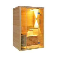 Thermora Premium 2-Person 3KW Hemlock Wood Sauna With LED Wall Light (SAK28471) - Best Cold Plunge Tubs - SAKSBY WHOLESALE