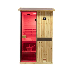 Thermora Premium 2-Person Outdoor Wooden Steam Sauna Room With Smart Control Panel And Bluetooth Audio (SAK52918) - Best Cold Plunge Tubs - SAKSBY WHOLESALE